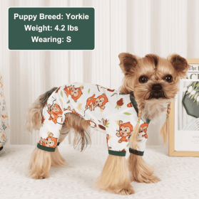 Dog Pajamas Pjs Spring Summer Dog Clothes For Small Dogs Girl Boy, Soft Stretchy Tiny Chihuahua Yorkie Puppy Clothes Doggie Onesies Cat Pet Jammi (Option: M)